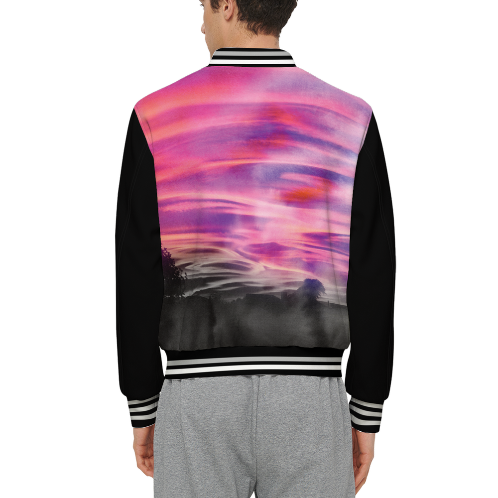 Men's Light Bomber Sports Jacket-Techno Scuba Knit