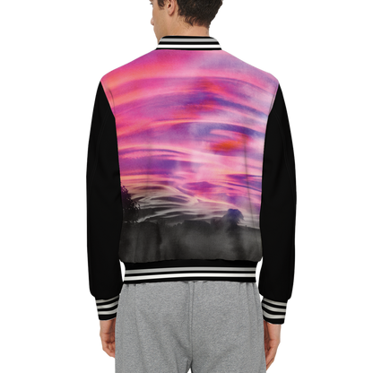 Men's Light Bomber Sports Jacket-Techno Scuba Knit