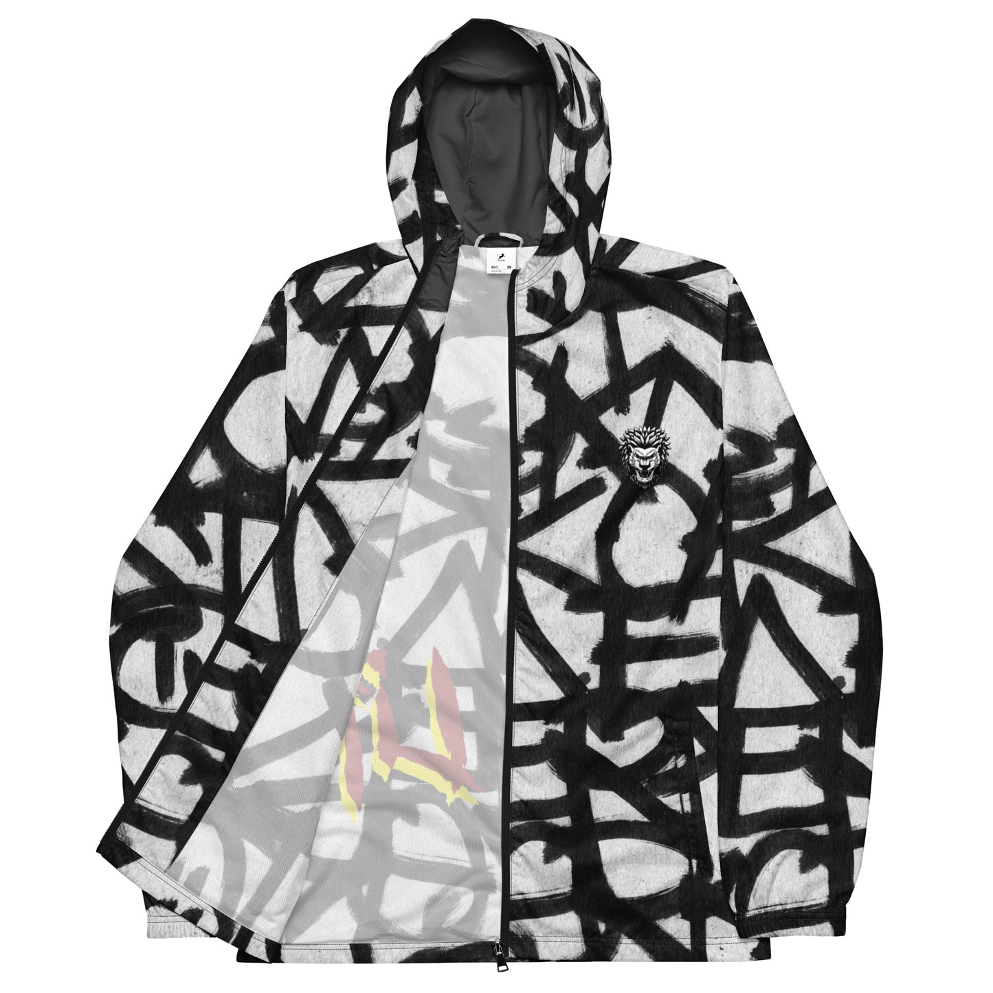 ALLOVER PRINT LION LIFE WATER RESISTANT WINDBREAKER JACKET