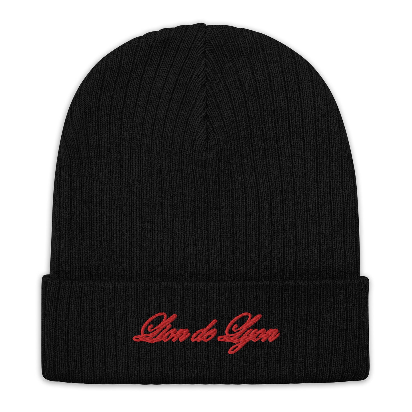 FIRST LION EMBROIDERED RIBBED KNIT BEANIE