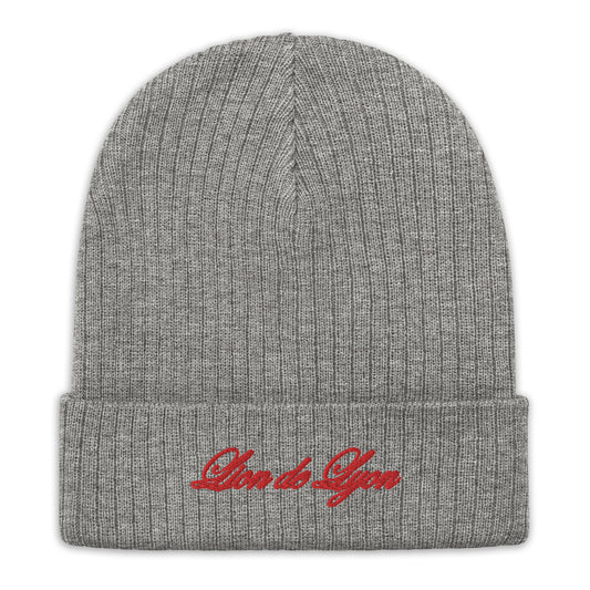 FIRST LION EMBROIDERED RIBBED KNIT BEANIE